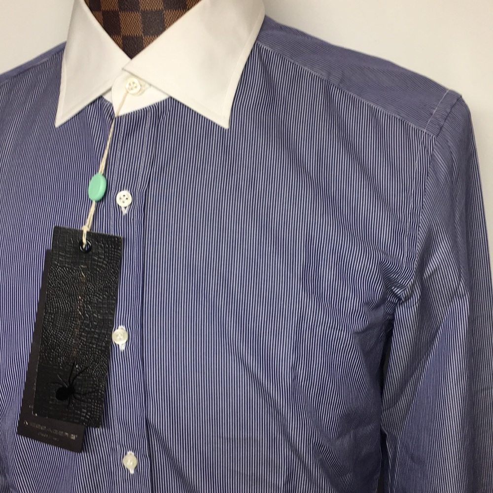 Messagerie - Blue Pinstripe Dress Shirt 17-34